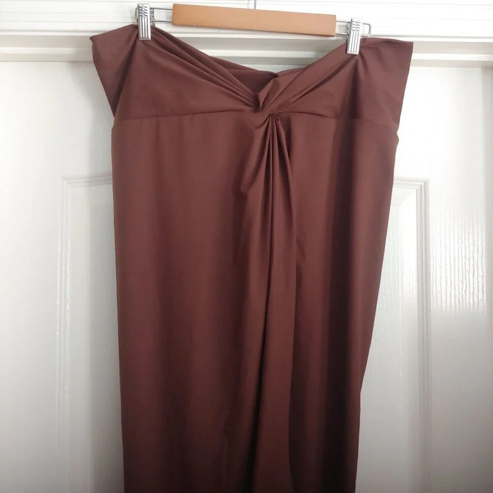 Skims Cocoa 3X Womens Long Sarong Skirt Coverup Beachy Resort Wear Vacation